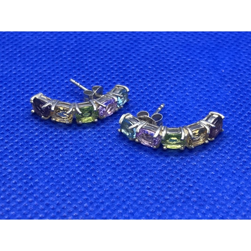 Sky Jewelry Серебряные сережки с натуральными камнями