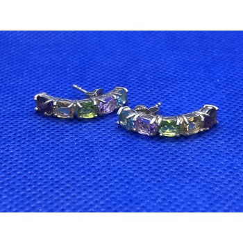 Sky Jewelry Серебряные сережки с натуральными камнями