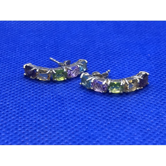 Sky Jewelry Серебряные сережки с натуральными камнями