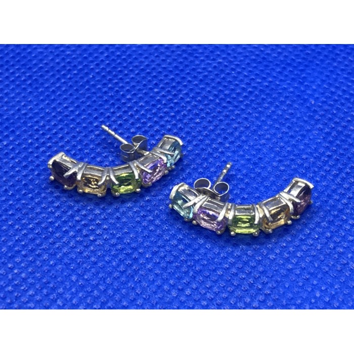 Sky Jewelry Серебряные сережки с натуральными камнями