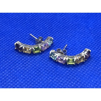 Sky Jewelry Серебряные сережки с натуральными камнями