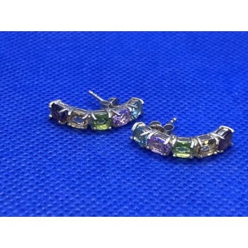 Sky Jewelry Серебряные сережки с натуральными камнями