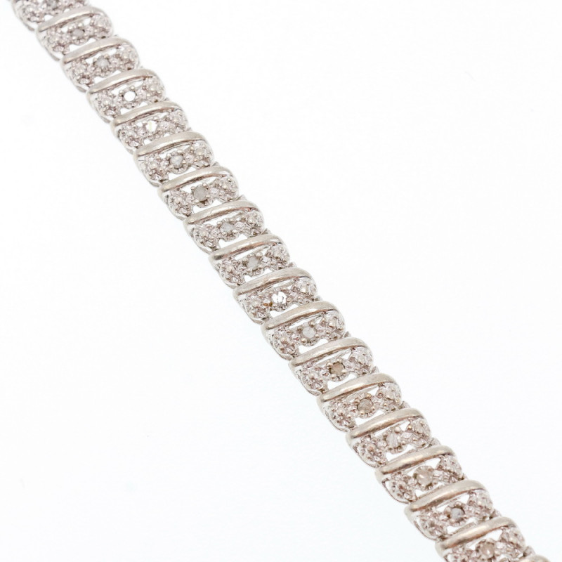 Sky Jewelry Серебряный браслет 925 пробы с бесцветным Сапфиром