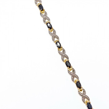 Sky Jewelry Серебряный браслет в позолоте 925 пробы с камнями Сапфир