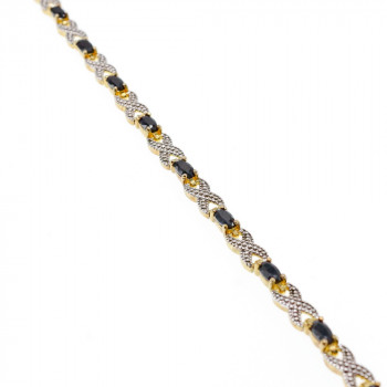 Sky Jewelry Серебряный браслет в позолоте 925 пробы с камнями Сапфир