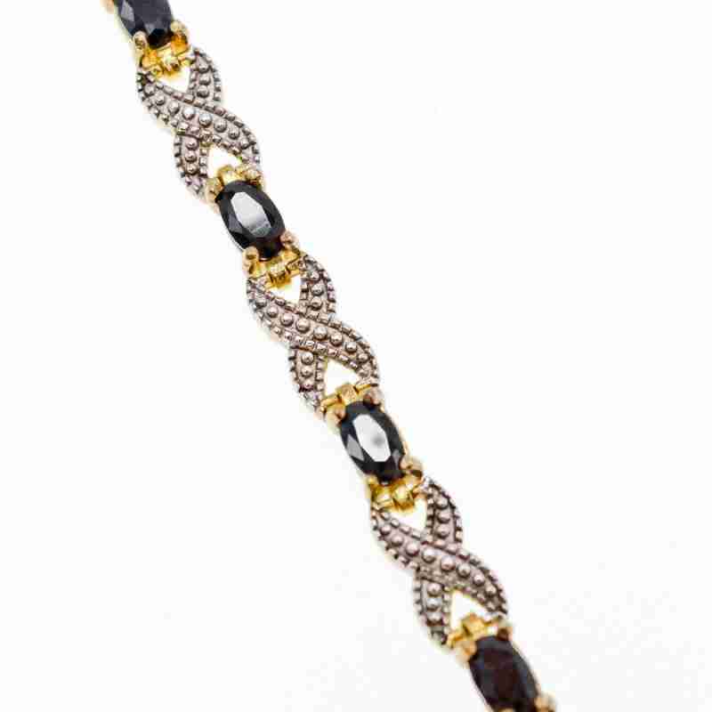 Sky Jewelry Серебряный браслет в позолоте 925 пробы с камнями Сапфир