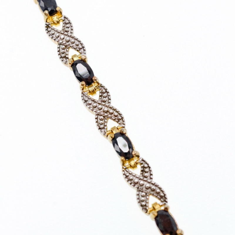 Sky Jewelry Серебряный браслет в позолоте 925 пробы с камнями Сапфир