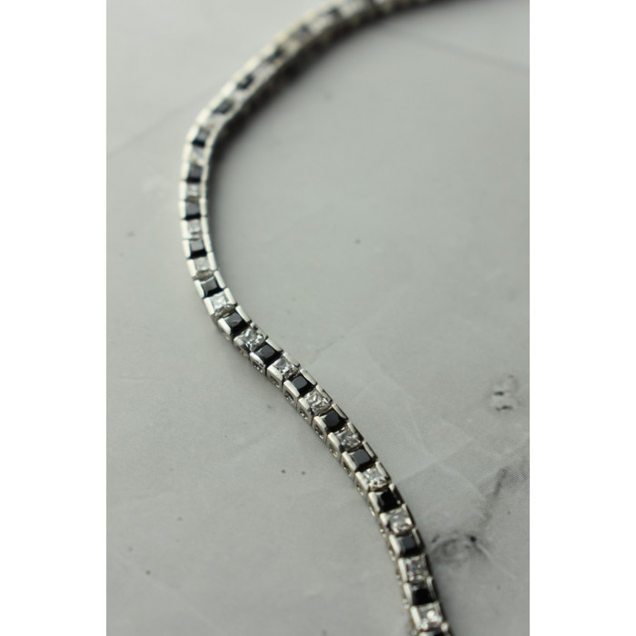 Sky Jewelry Серебряный браслет с камнями черная Шпинель и Гошенит (берилл)