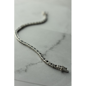 Sky Jewelry Серебряный браслет с камнями черная Шпинель и Гошенит (берилл)