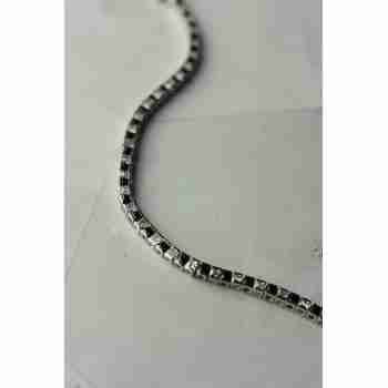 Sky Jewelry Серебряный браслет с камнями черная Шпинель и Гошенит (берилл)