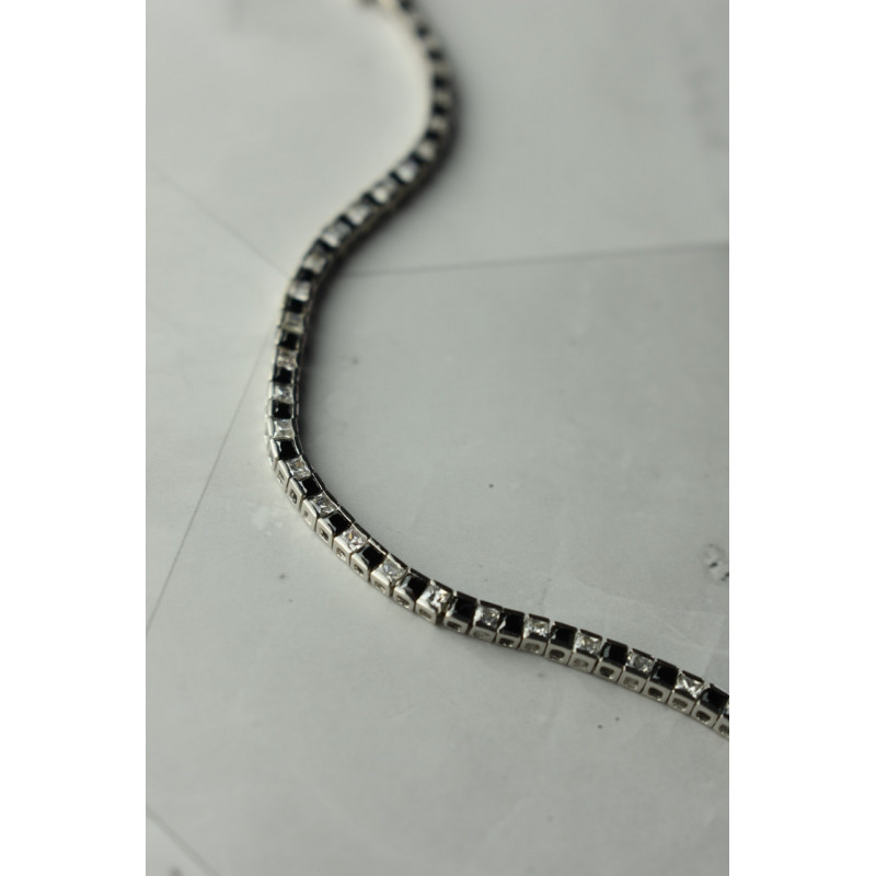 Sky Jewelry Серебряный браслет с камнями черная Шпинель и Гошенит (берилл)