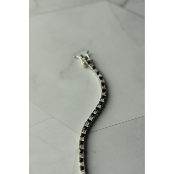 Sky Jewelry Серебряный браслет с камнями черная Шпинель и Гошенит (берилл)