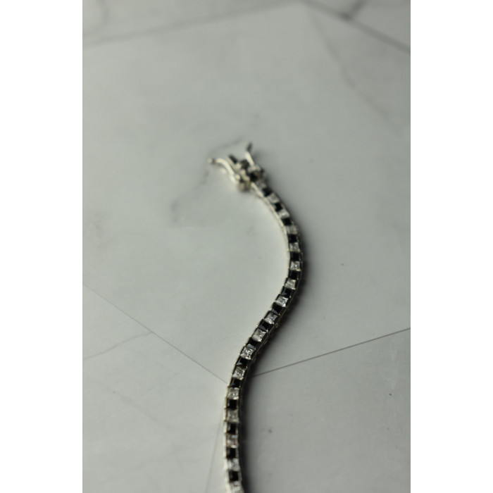 Sky Jewelry Серебряный браслет с камнями черная Шпинель и Гошенит (берилл)