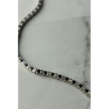 Sky Jewelry Серебряный браслет с камнями черная Шпинель и Гошенит (берилл)