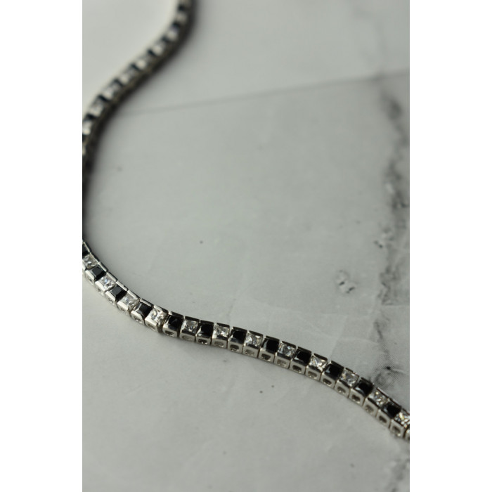 Sky Jewelry Серебряный браслет с камнями черная Шпинель и Гошенит (берилл)