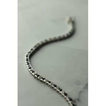 Sky Jewelry Серебряный браслет с камнями черная Шпинель и Гошенит (берилл)