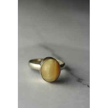 Sky Jewelry Серебряное кольцо 925 пробы с Желтым Янтарем