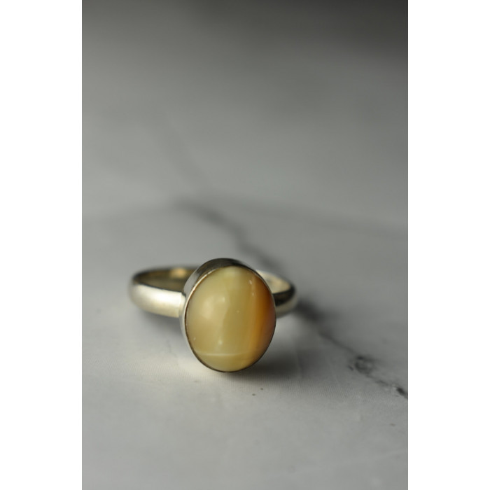 Sky Jewelry Серебряное кольцо 925 пробы с Желтым Янтарем