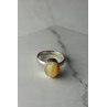 Sky Jewelry Серебряное кольцо 925 пробы с Желтым Янтарем