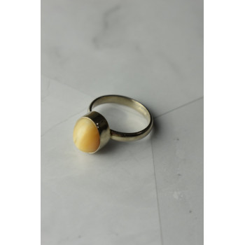 Sky Jewelry Серебряное кольцо 925 пробы с Желтым Янтарем
