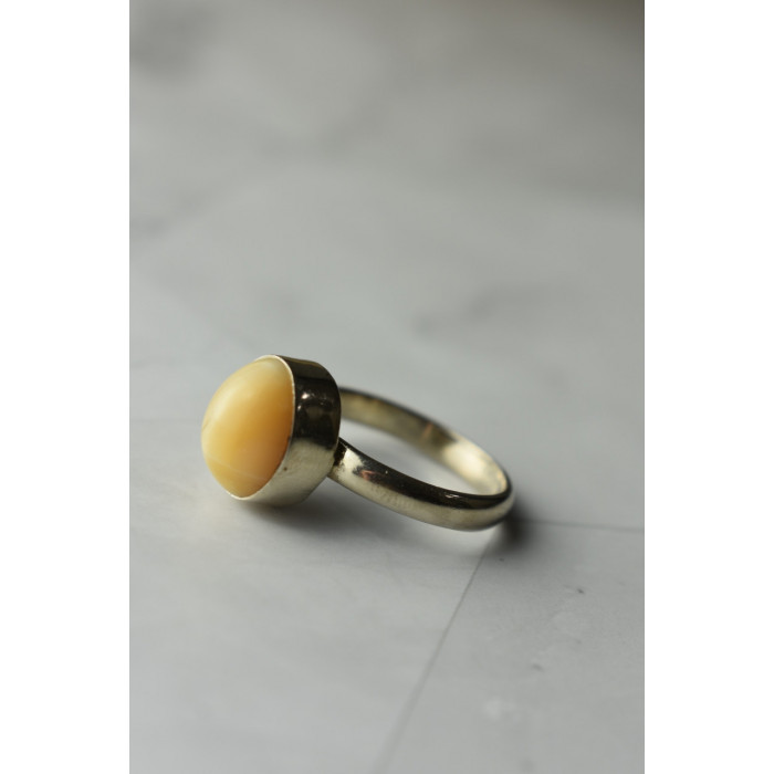 Sky Jewelry Серебряное кольцо 925 пробы с Желтым Янтарем