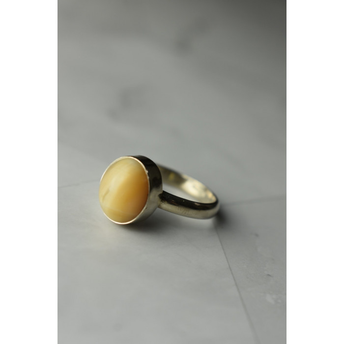 Sky Jewelry Серебряное кольцо 925 пробы с Желтым Янтарем