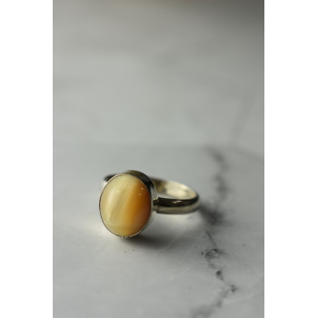 Sky Jewelry Серебряное кольцо 925 пробы с Желтым Янтарем