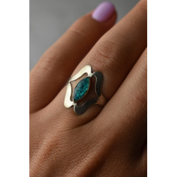 Sky Jewelry Серебряное кольцо 925 пробы  с *Китайской* Бирюзой