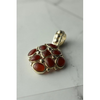 Sky Jewelry Серебряный кулон с камнем Сердолик ( Карнеол )