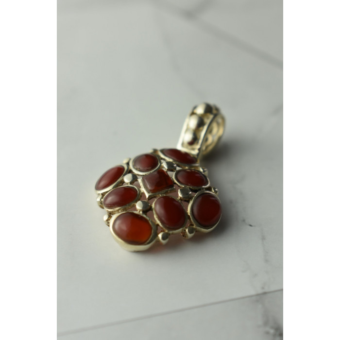 Sky Jewelry Серебряный кулон с камнем Сердолик ( Карнеол )
