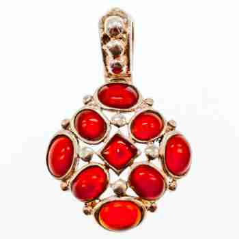 Sky Jewelry Серебряный кулон с камнем Сердолик ( Карнеол )