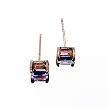 Sky Jewelry Серебряные серьги-гвоздики с камнем аметист