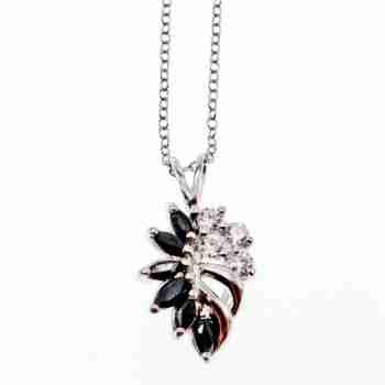 Sky Jewelry Серебряная цепочка с кулоном камень Шпинель и Фианиты