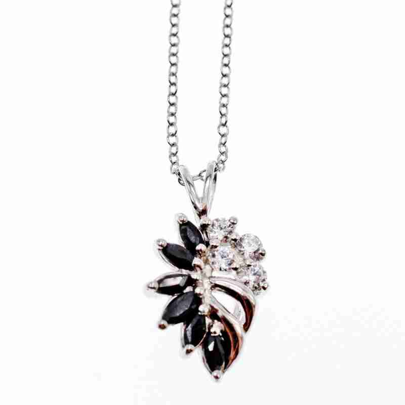 Sky Jewelry Серебряная цепочка с кулоном камень Шпинель и Фианиты