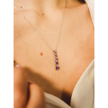 Sky Jewelry Золотая цепочка 10К (417 проба) с кулоном  Аметист