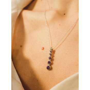 Sky Jewelry Золотая цепочка 10К (417 проба) с кулоном  Аметист