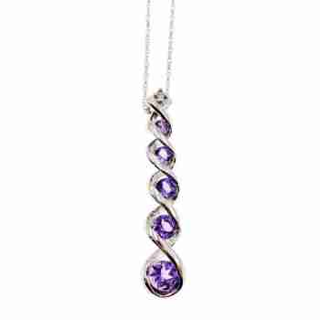 Sky Jewelry Золотая цепочка 10К (417 проба) с кулоном  Аметист