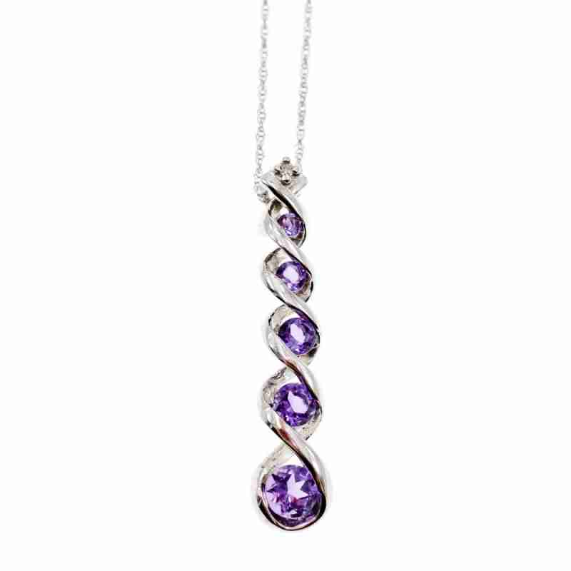 Sky Jewelry Золотая цепочка 10К (417 проба) с кулоном  Аметист