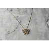 Sky Jewelry Серебряная цепочка с кулоном Бабочка с Бриллиантом в позолоте Italy