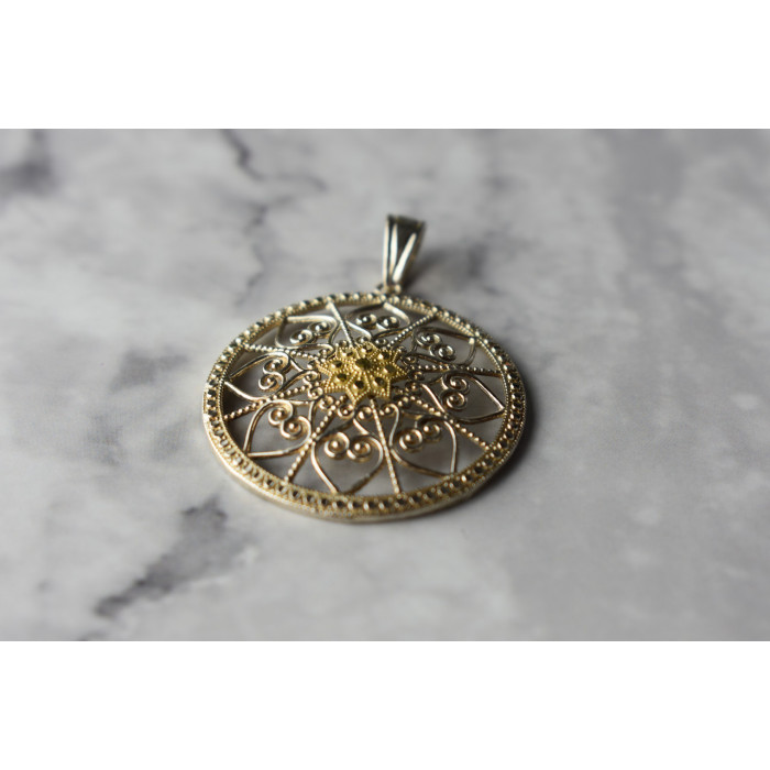 Sky Jewelry Серебряный кулон со вставками из Золота   *Женственность*