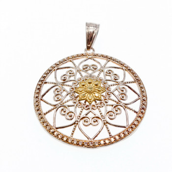 Sky Jewelry Серебряный кулон со вставками из Золота   *Женственность*