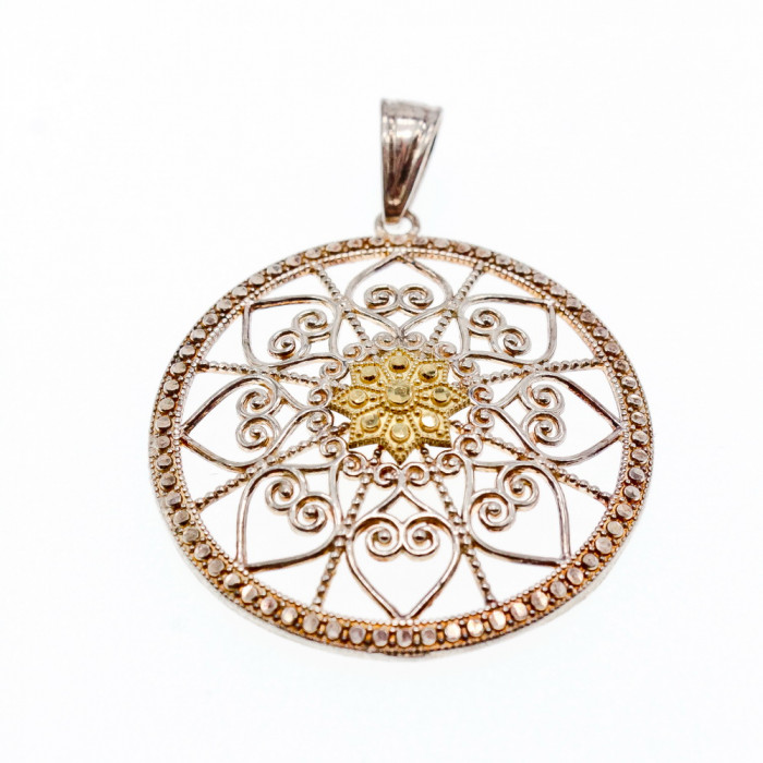 Sky Jewelry Серебряный кулон со вставками из Золота   *Женственность*