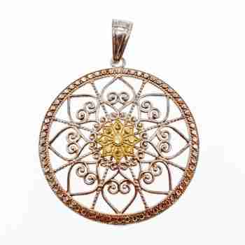 Sky Jewelry Серебряный кулон со вставками из Золота   *Женственность*