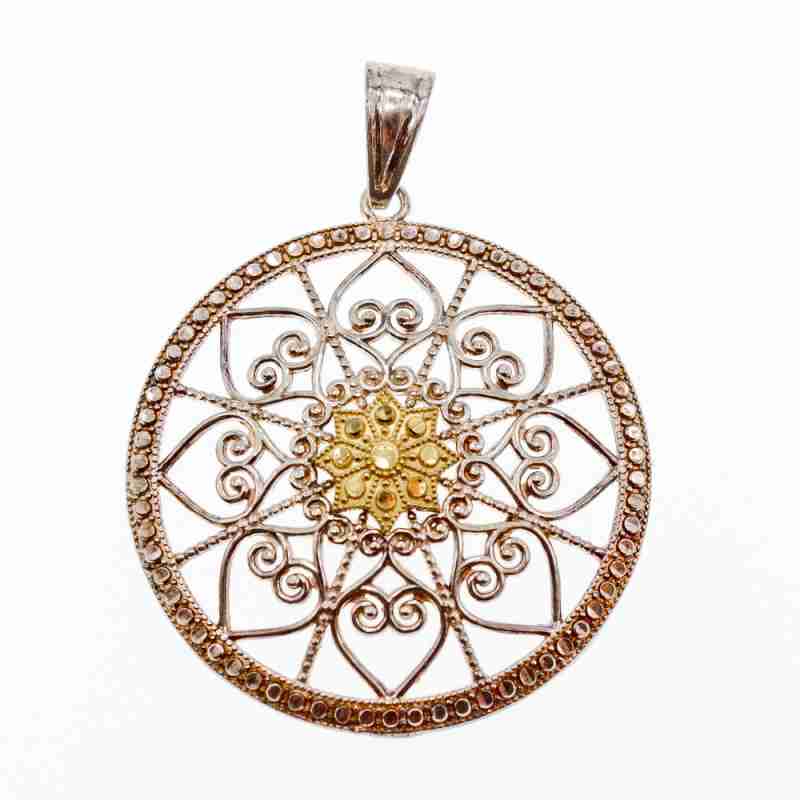 Sky Jewelry Серебряный кулон со вставками из Золота   *Женственность*