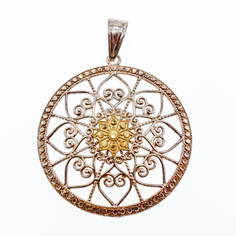 Sky Jewelry Серебряный кулон со вставками из Золота   *Женственность*