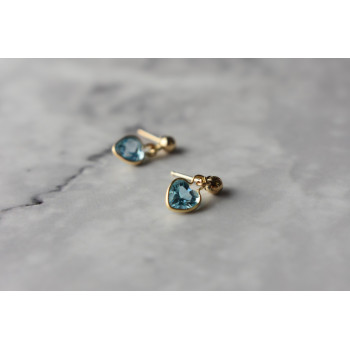 Sky Jewelry Золотые серьги-гвоздики с  обворожительной Голубой Шпинелью