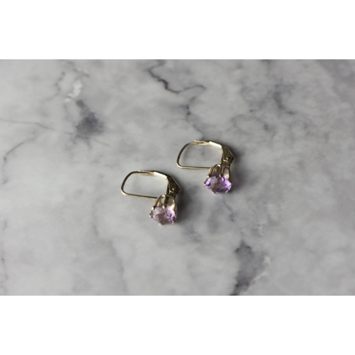 Sky Jewelry Серебряные серьги  с Аметистом 925 проба