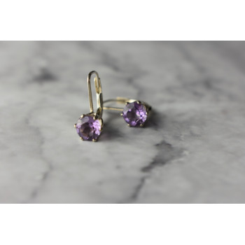 Sky Jewelry Серебряные серьги  с Аметистом 925 проба