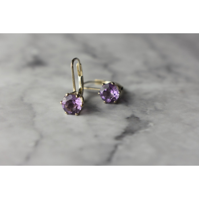 Sky Jewelry Серебряные серьги  с Аметистом 925 проба