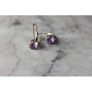 Sky Jewelry Серебряные серьги  с Аметистом 925 проба